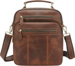 Jack&Chris Leather Man Purse Shoulder Bag,Small Mens Crossbody Messenger Bags for Work,Men Satchel Handbag